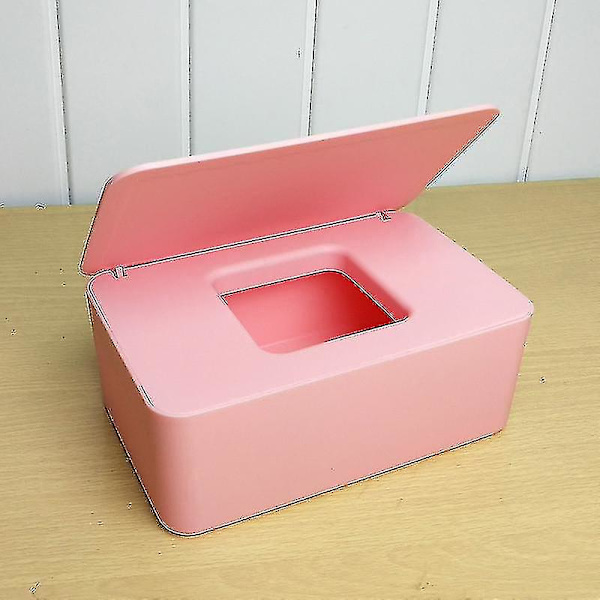 Våtservettförvaringsbox Servettdispenserhållare Vävnadsförvaringsboxfodral med lock Dammtät Pink