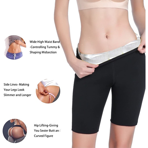 Kvinnor Hot Sweat Body Shaper Slimming Byxor Viktminskning Leggings Three point pants M