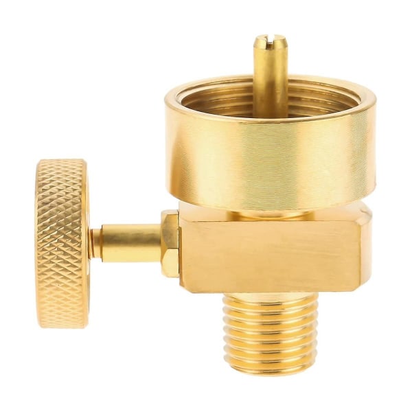 Brass 1LB Propane Gas Disposal Cylinder Bottle Adapter Valve +1/4 Inch NPT Male & M8X1 Female Thread Fire Pit Stove BBQ