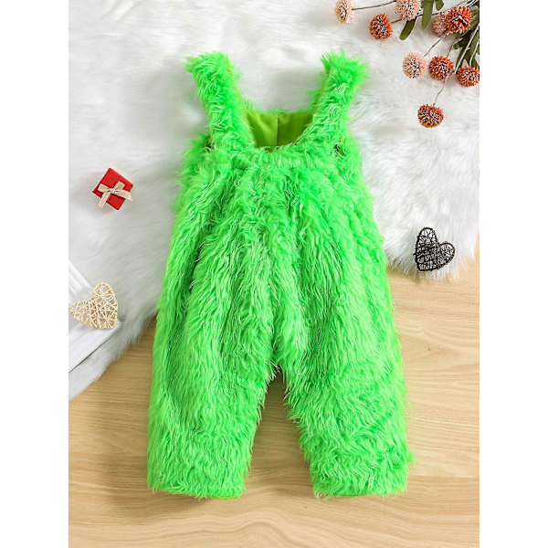 Babyen der Stjal Julen Outfit Baby Drenge Piger Julegrøn Pelset Monster Kostume Tøj Sæt Style 4 6-12 Months