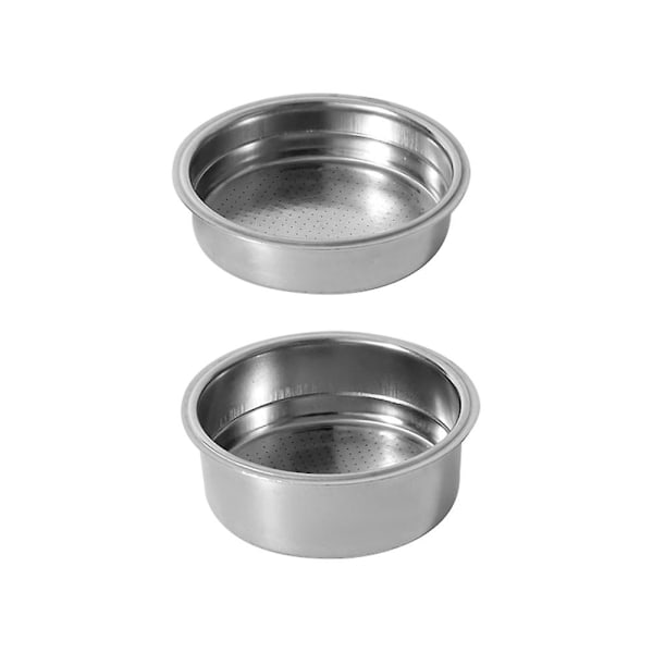 2 stk 51mm rustfritt stål kaffemaskin filterkurv pulverkurv kaffebunnfri portafilterfilter Silver