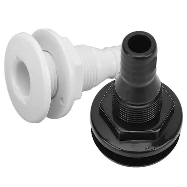 Båds Vandafløb Scupper ABS 3/4in Hvid Gennem Skrog Slangekobling Afløb Udløb Udskiftning White