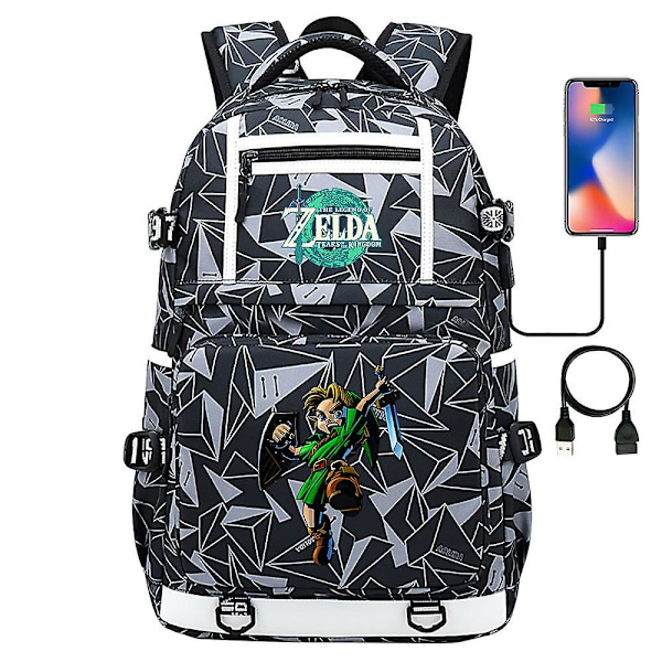 Zelda-Link-reppu teini-ikäisille ja opiskelijoille - Koulureppu, kirjakassi miehille ja naisille 2