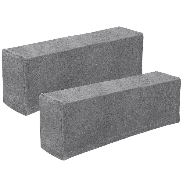 2 stk Universal Sofa Armrest Cover Elastisk Armrest Beskytter Solid Color Armrest Beskyttende Klær (grå)BY