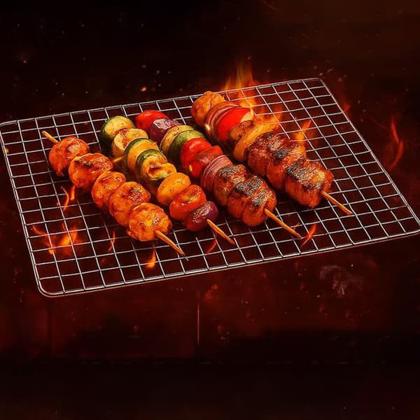 Stainless Steel Grill Net, Heavy Duty, 26x32 cm
