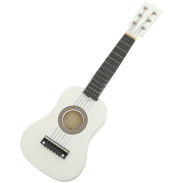 21 tum akustisk gitarr Minigitarr Musikinstrument Trähantverk för nybörjare barn (vit) [DmS]