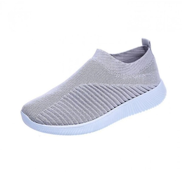Dam Walking Sneakers Stickade Mesh Slip On Shoes Andas Flat Pumps Casual Trainers Grey 41