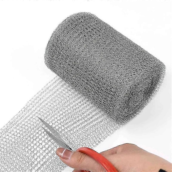 Trådnet af rustfrit stål 12,7 cm x 6 m Trådnet Fint net Rustfrit stålnet Tæt net kompatibelt med beskyttelse Silver