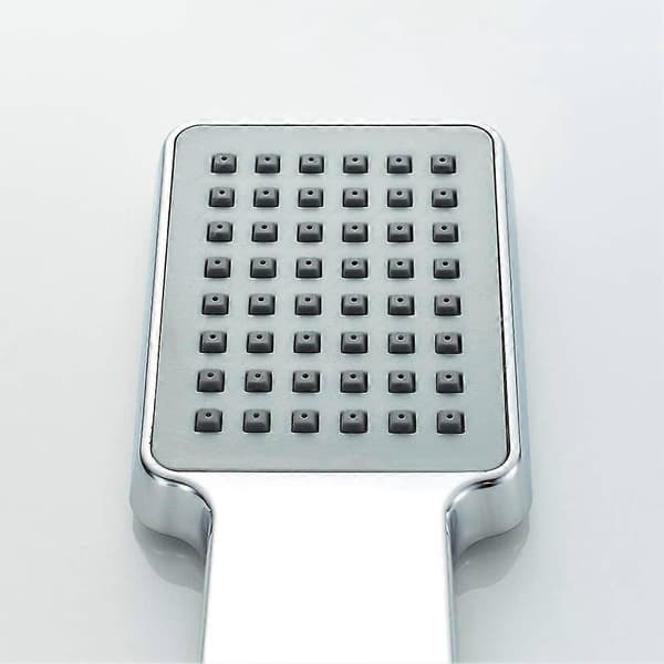Trykvandbesparende brusehoved - Universal håndbruser 1/2 tomme interface, firkantet håndbruser til badeværelse, krom [DB]