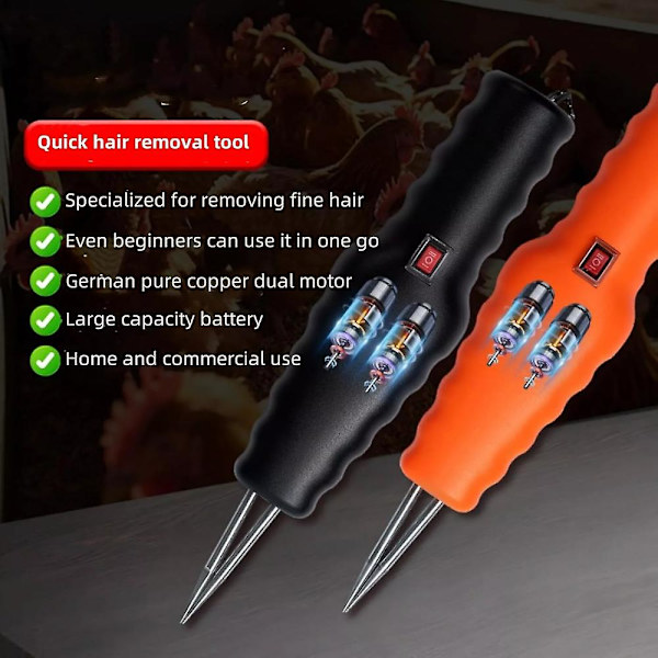 Elektrisk fjærplukker for fjærkre, oppladbart, liten kyllingplukkermaskin orange EU Plug Plug in models