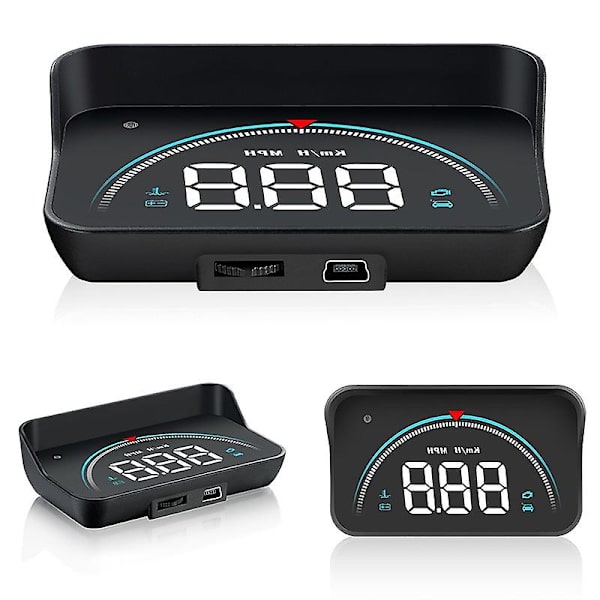Head-up-display for bil med hastighetsmätare, Obd2, automatisk elektronisk varning för överhastighet, vindruteprojektor, larmsystem, tillbehör till bil (FMY)