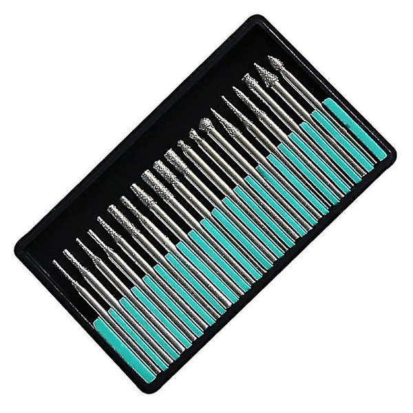 20 stk. 3mm Skaft Diamant Slibning Skærehoved Bor Bits Dremel Rotationsudskæring Polering Værktøjssæt (FMY)