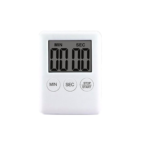 Magnetisk kvadratisk LCD digital timer kök matlagning nedräkning larmklocka verktyg White