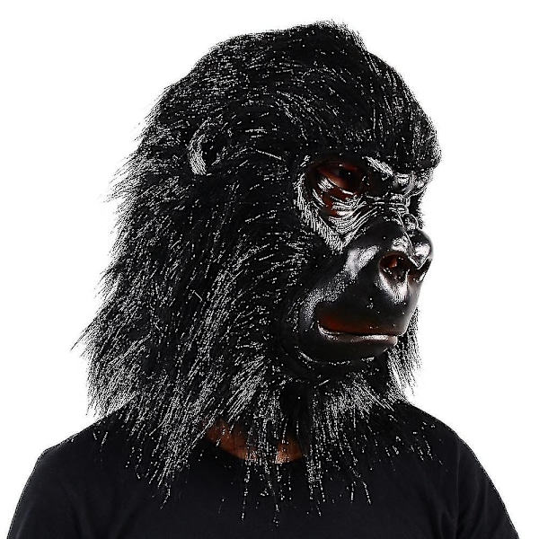 Gorillamaske Apemaske Halloween Svart Gorilla Latexmaske Halloween Dyremaske