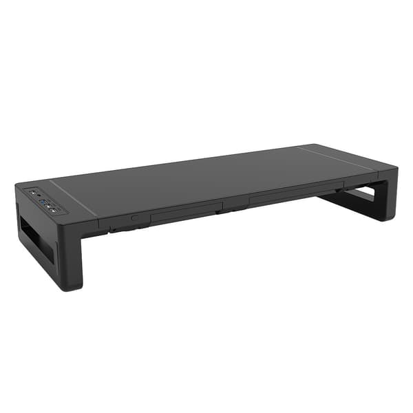 Sammenklappeligt skærmstativ, USB 3.0 computerskærm-hub, skrivebordsstativ med opbevaringsskuffe,