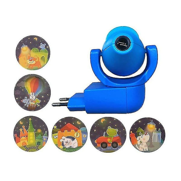 Stjerne Måne Tierprojektor Led-projektor 6 Bilder Sensor EU-kontakt Nattlys For Barn Baby Soverom Dekorasjon Rosa