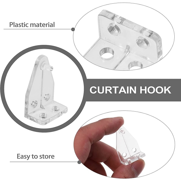 8 st Persiennsfästen Persiennskrokar Transparent Plast Valansfästen Klämmor Persienner Fönster Lutningskrok För Hem Butik