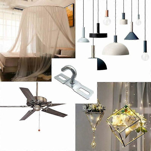 [20 stycken] Takkrok 70mm Taklampa Basplatta Takkronkrok Skruvmontering Tungt Galvaniserat Järn för Europeisk IKEA Lampa Tak