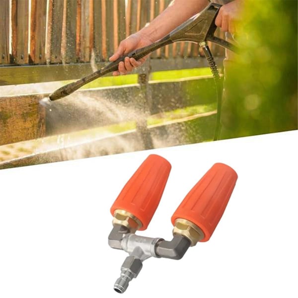 Højtryksvasker Roterende Dobbelt Turbo Dysespids 1/4Tommer 4000PSI Udskiftning Dysespids Orange