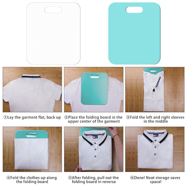 Tvättrullbräda för Kläder, Kläder för Vuxna, Barn, T-shirts, Klänningar, Tröjor, Klädfoldningsbrädor, Organiserare, Resor, Hem Light Green