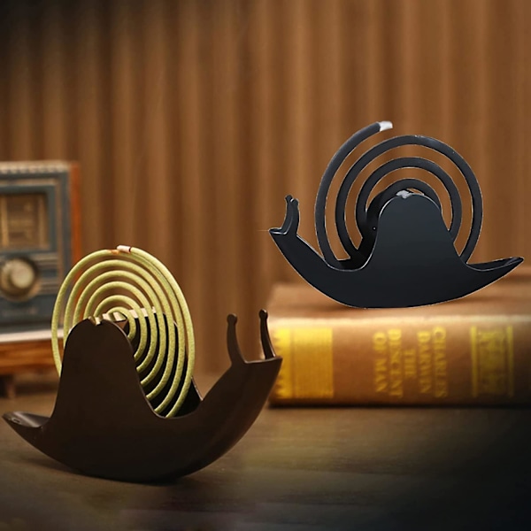 Snegl Myggespiralholder Myggespiralplade Genanvendelig Metal Røgelseholder Brandsikker Myggespiralbrænder Til Bordsdekoration black 2PCS