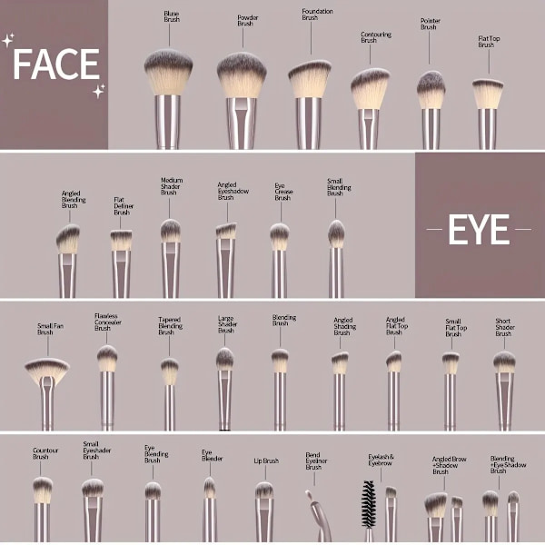 30st Professional Makeup Brush Set Foundation Concealers Ögonskuggor Powder Blush Blending Borstar Skönhetsverktyg med påse Black Gold
