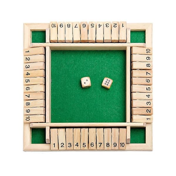 Barnpresent Shut The Box Trä Mathematic Traditionell Pubbräde Tärningsspel Resa 4 Spelare Multi-color