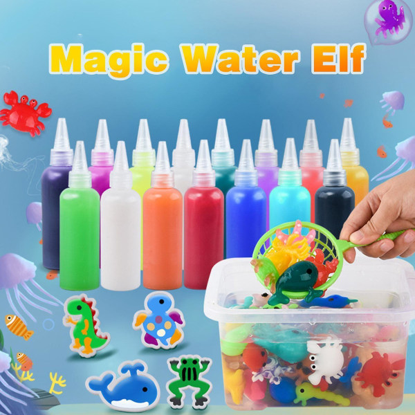 Magiske DIY Vannalv Lekefigurer Tegneserie Stil Sansestimulerende Leke For Barn Ikke-giftig Leke D5T  [DmS] 12 Color Suit