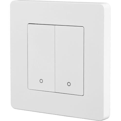 2-vejs Zigbee Smart Switch med timer, lysdæmper og omvendt kontrol, dobbelt kontrolpanel, AC100-240V, hvid