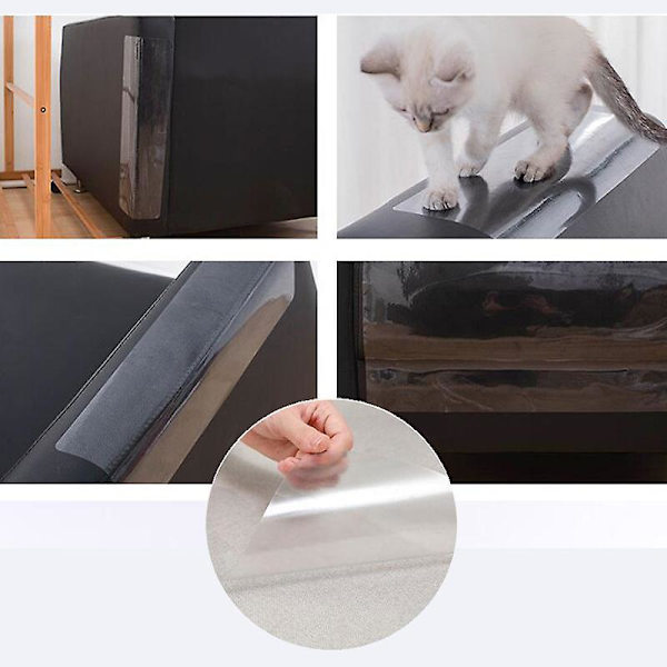 PVC Transparenta Kattklöstickers, Skydda Möbel Soffa Stol Från Klösning, Självhäftande Soffa Stol Katt Anti-grepp FilmBY 20 x 100cm