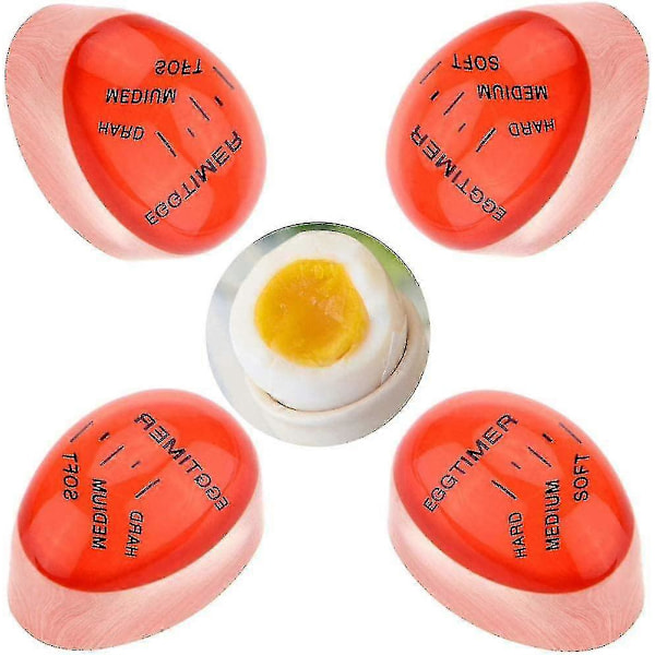 Eggkoker Timer, 4 stk Fargeskiftende Eggtimer (XIATIAN)
