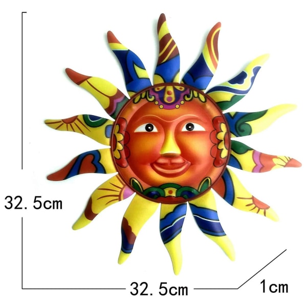 Metallisk Leende Sol Väggkonst Skulptur Dekoration Leende Solkonst Dekoration Hängande för Inomhus Utomhus Hem Trädgård Innergård DekorationBY Orange