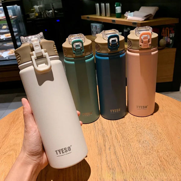 1 st termosflaska med sugrör 530 ml 750 ml thermal i rostfritt stål Bilisolerad kolv Vattentumlare för utomhussporter green 750ml