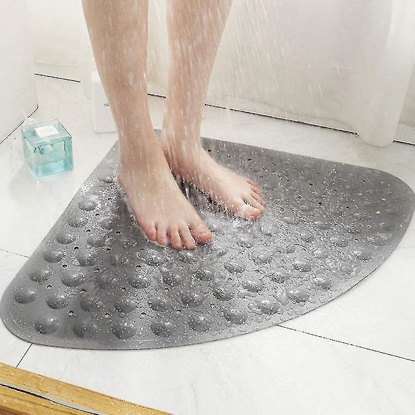 Brusematte Antislip Badematte Antislip Matte Antibakteriel Kvartcirkel Badekar Matter Trekant Massage Med Drænhul Til Eller Badekar 54 X 54 Cm