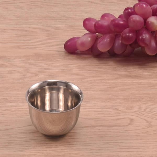 6 Mini Dobbeltvægget Kaffekopper i Rustfrit Stål, Modstandsdygtige Tekopper 50ml