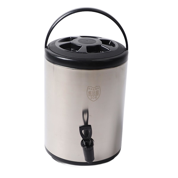 304 Stainless Steel Insulated Beverage Dispenser 8 Liter Hot Cold Beverage Dispenser Commercial Double Layer Bucket Black 8l