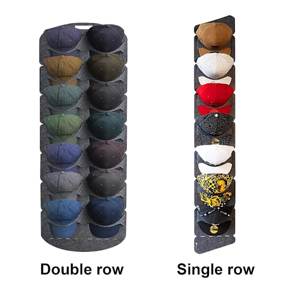 Filthatteholder med 14 lommer til opbevaring af hatte, hat organizer til baseball caps til at holde hatformen, cap display rack opbevaring inklusive tilpassede kroge til at gøre Single Row