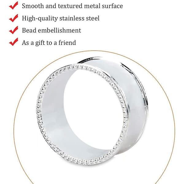 8 stk. Legering Perle Servietring Delikat Serviet Spænde (Sølv) silver