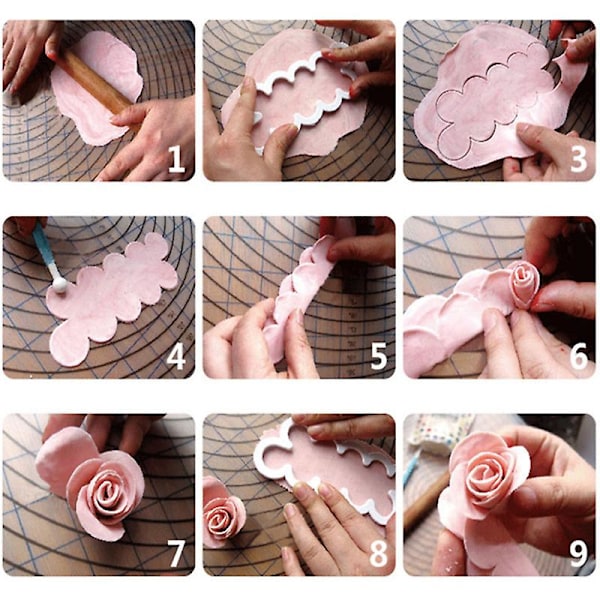 3D Ruusun Terälehti Kakku Fondant Leikkuri, Kukka Muotit Kakun Koristeluun, Fondant Kuorrutus Työkalut, Kakun Koristelu Kukka Eväste DIY Leivonta Tarvikkeet (3kpl-