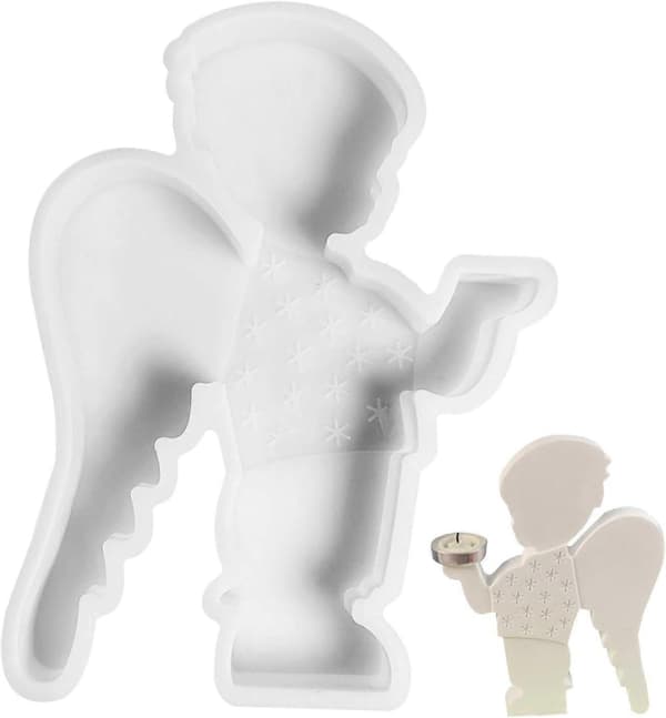 Engel Silikoneform til Epoxy Resin, Engel Silikoneform til Lys - Lys