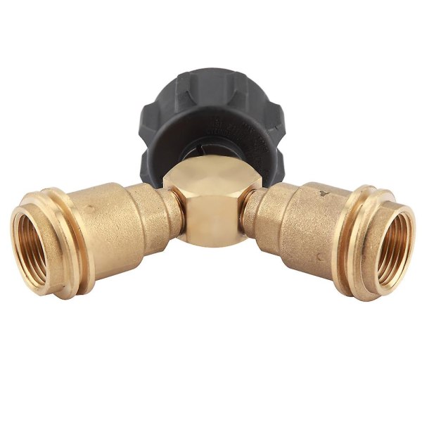 Tank Gass Propane Y Splitter Tee Adapter Connector Ventil For Utendørs Bbq Sylinder