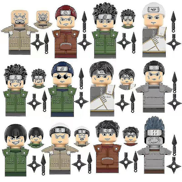 Korkealaatuiset Naruto Sasuke Kakashi Akatsuki Rakennuspalikat Sarja Anime Cartoon Action Figures Kokoonpanopalikat Leikkikalut Lapsille Joululahjat [DmS] 12pcs set
