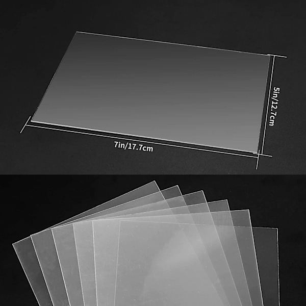 6 stk. Klart Akrylplader, Plastik Perspex Plader, Transparent Plexiglas Paneler Plader til Billedramme Glasudskiftning, Display Projekter,