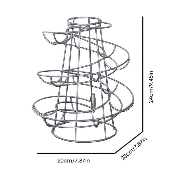 Eggdispenser Stativ Spiraldesign Metall Egg Skelter Frittstående Tråd Kylling Egg Oppbevaring Organizer Display Holder
