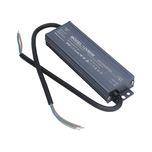 60W IP67 Vattentät LED-strömadapter Transformator AC170-265V 12V 5A