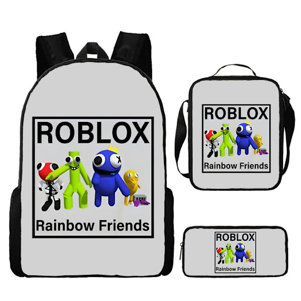 Rainbow Friends Ryggsäck Skolväska Pennfodral Måltidsväska Tredelad set