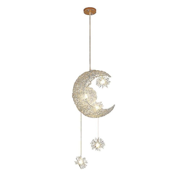 Led Pendant Light, Modern Moon Star Shape Led Pendant Lamp Chandelier Ceiling Light , Warm White - XCBY