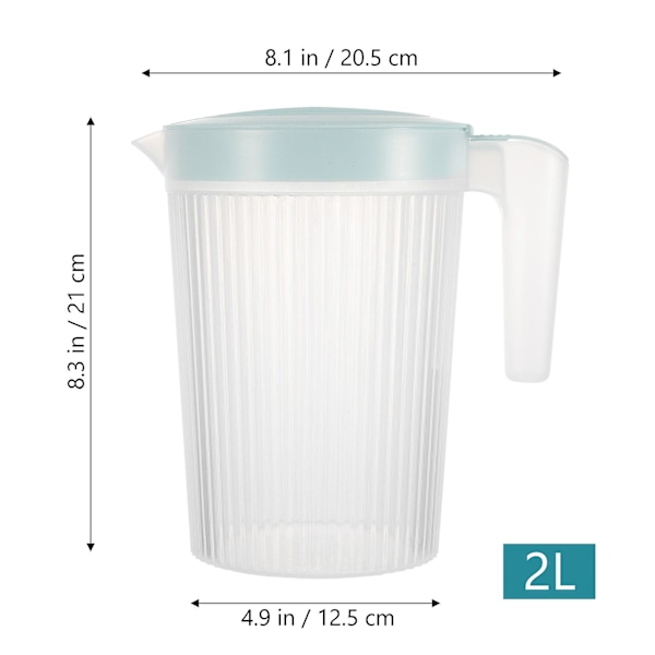 Plastikkande med låg Vandkande Saft Istekande Limonadekande 2L Green 21X20.5X12.5CM