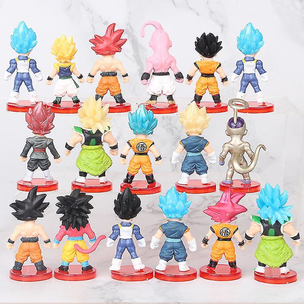 16 stk/sett Dragon Ball Super Son Goku Vegeta Broly Buu Actionfigur Gaver Leker 1st(16pcs) 16pcs