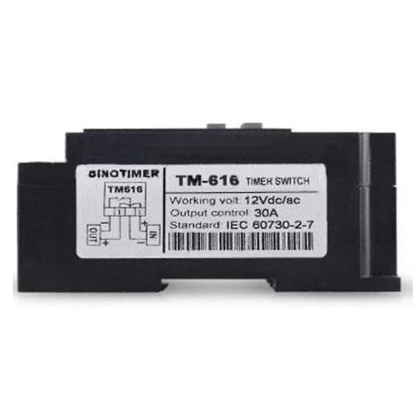 TM616 30AMP 4-PINS Programmerbar Timer DIN-Skinne Montert Timerbryter Digital Timer 110V AC Programmerbar Timer Relé Black